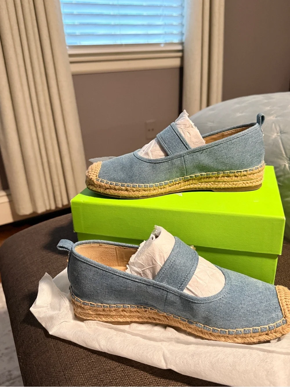 Sam Edelman Blue Denim Espadrille with Gold Buckle
